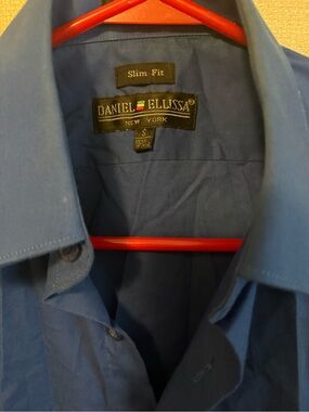 Daniel Ellissa Men's Slim Fit Navy Dress Shirt